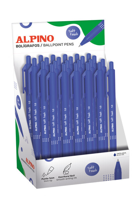 EXPOSITOR 24 BOLIGRAFOS ALPINO SOFT TOUCH AZUL | 24 UNIDADES | (ALPINO) Imagen principal del producto
