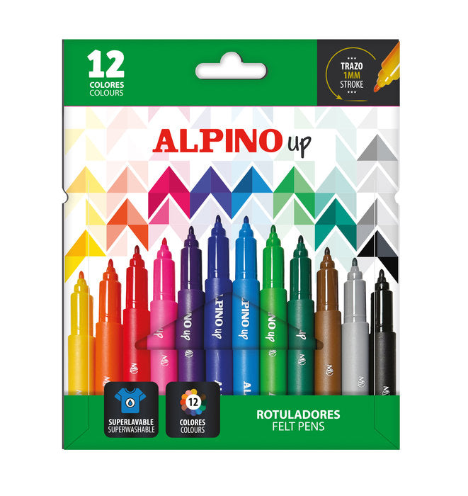 Rotuladores Alpino Up Punta 1Mm 12 Colores Surtidos | Alpino | Pack 24 Unidades Imagen principal del producto