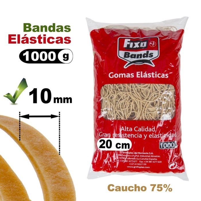 Bandas elásticas 10mm x 20cm Grafoplas 1000gr