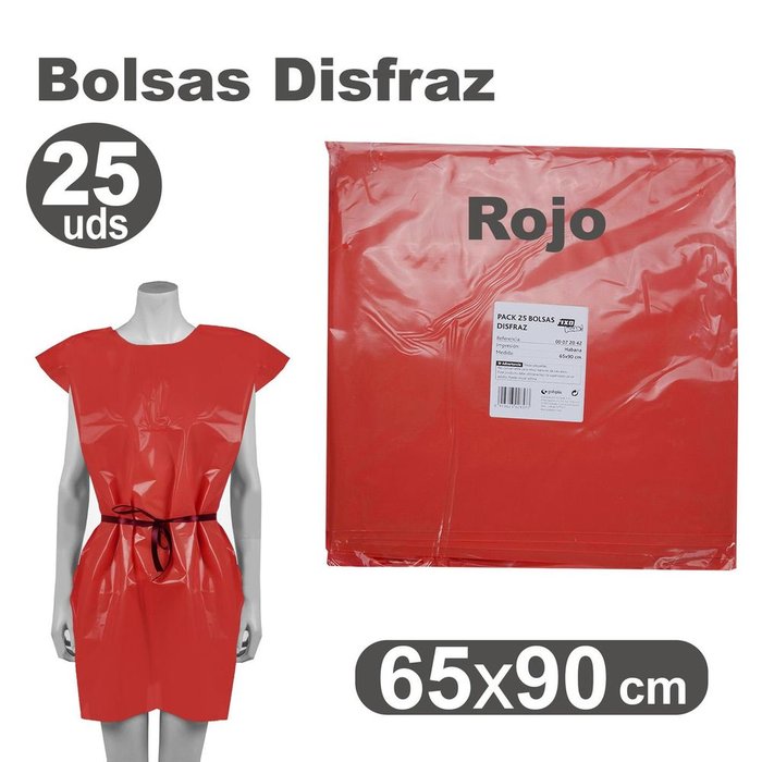 Bolsa disfraz 65x90 cm GRAFOPLAS Pack 25 unidades Rojo