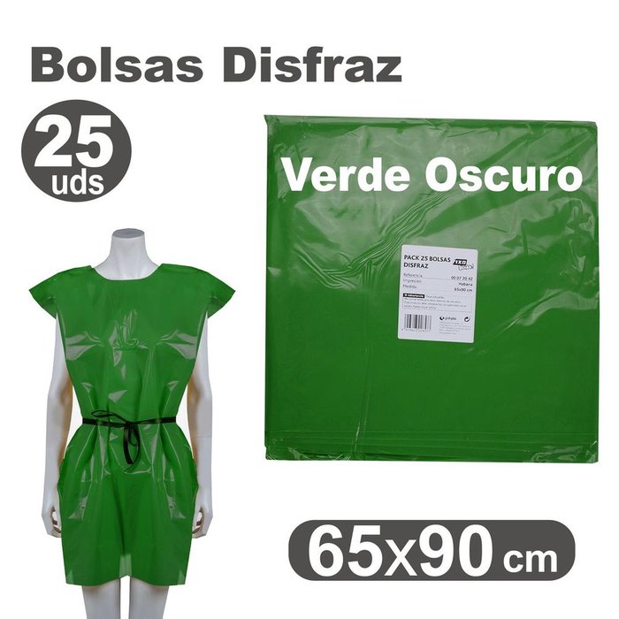 Bolsa disfraz 65x90 cm 25 unidades GRAFOPLAS Verde oscuro Imagen principal del producto