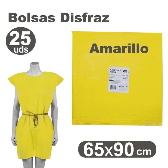 Bolsa Disfraz 65x90 cm 25 Unidades Amarillo GRAFOPLAS