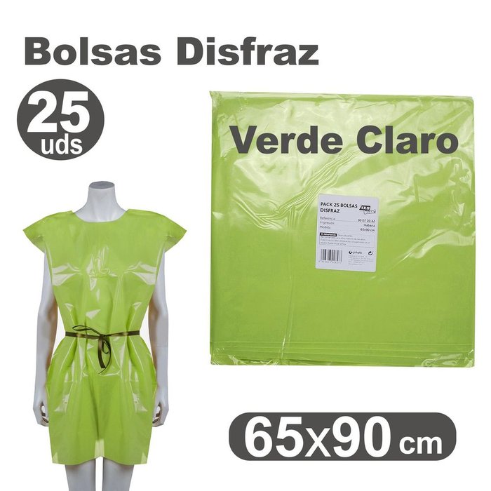Bolsa Disfraz 65x90 25 Unidades Verde Claro GRAFOPLAS Imagen principal del producto