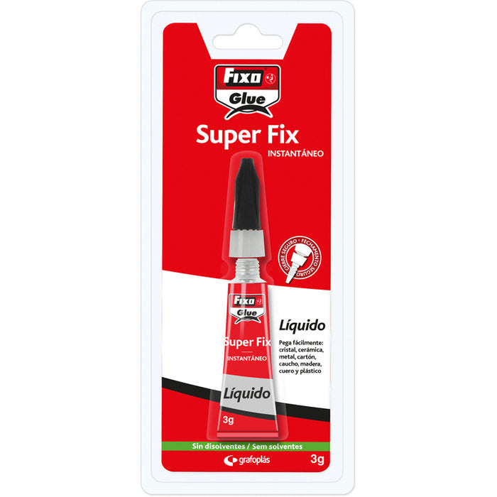 BLISTER PEGAMENTO INSTANTANEO LIQUIDO 3 GR SUPERFIX | 24 UNIDADES | (GRAFOPLAS) Imagen principal del producto