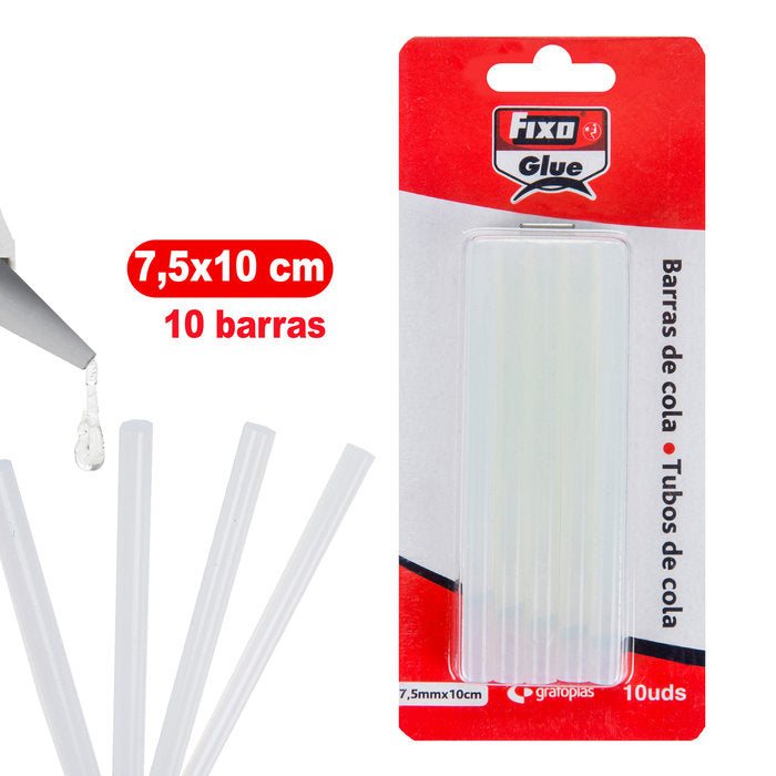 Blister 10 Recambios Barra Silicona 7,5mm Transparente Imagen principal del producto