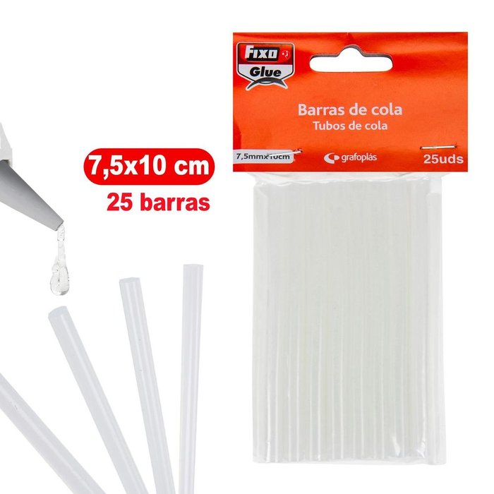 Bolsa 25 recambios barra silicona 7,5mm transparente Imagen principal del producto