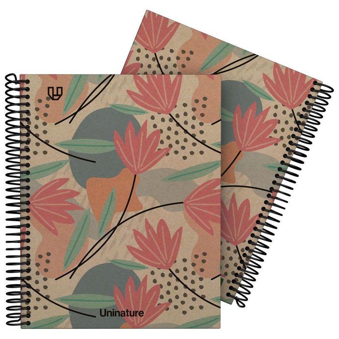 Cuaderno A5 Flores 80 hojas cuadro 4mm Grafoplas