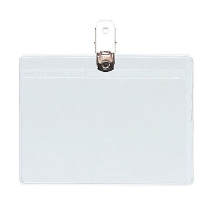 Identificador con pinza incoloro 76x102 mm GRAFOPLAS Pack 50 unidades