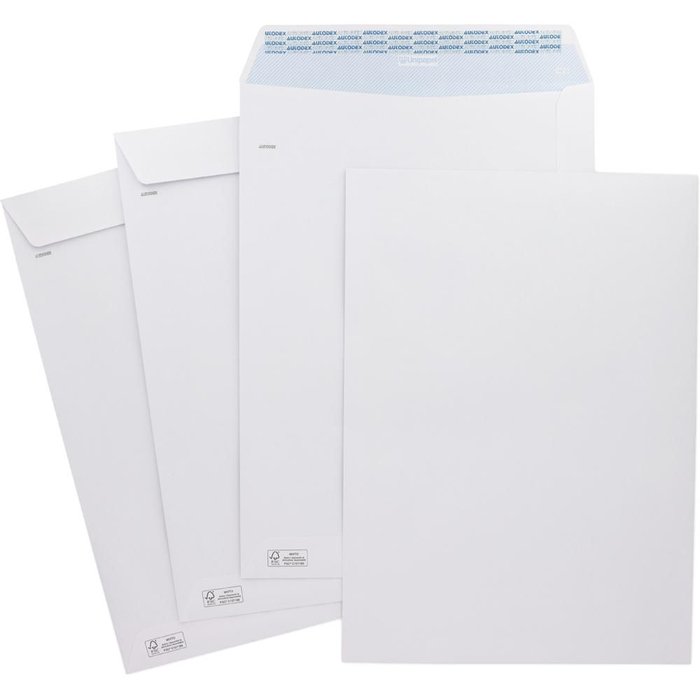 250 Bolsas Blancas 162x229 Unipapel Tira Silicona