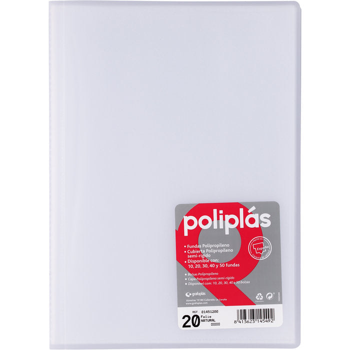 Carpeta Funda Soldada Translucida Natural GRAFOPLAS Pack 20