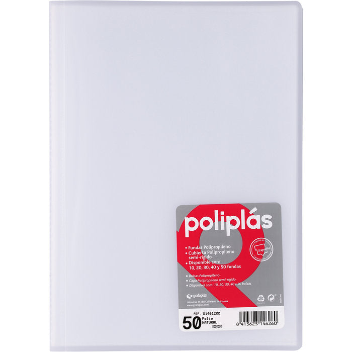 Carpeta Fº 50 Fundas Soldadas Translucidas Natural GRAFOPLAS Imagen principal del producto