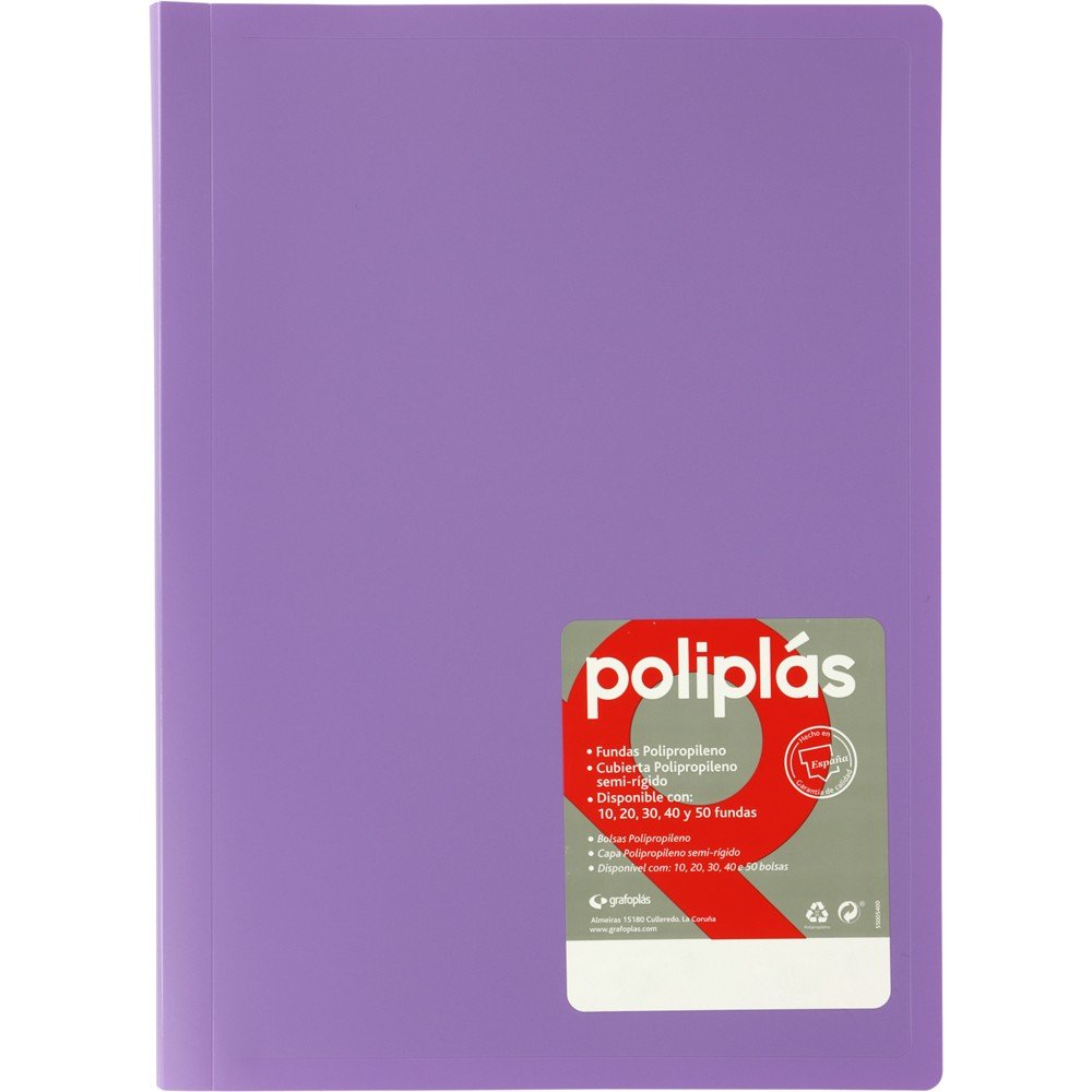 CARPETA POLIPLAS 50 FUNDAS DIN A4 LAVANDA | 1 UNIDADES | (GRAFOPLAS) Imagen principal del producto