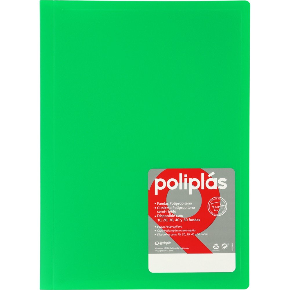 Carpeta de Fundas Soldadas Opacas Verde Claro GRAFOPLAS Imagen principal del producto