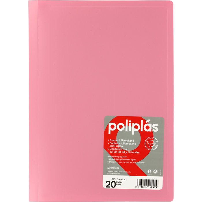 Carpeta Fº 20 Fundas Soldadas Opacas Rosa GRAFOPLAS Imagen principal del producto