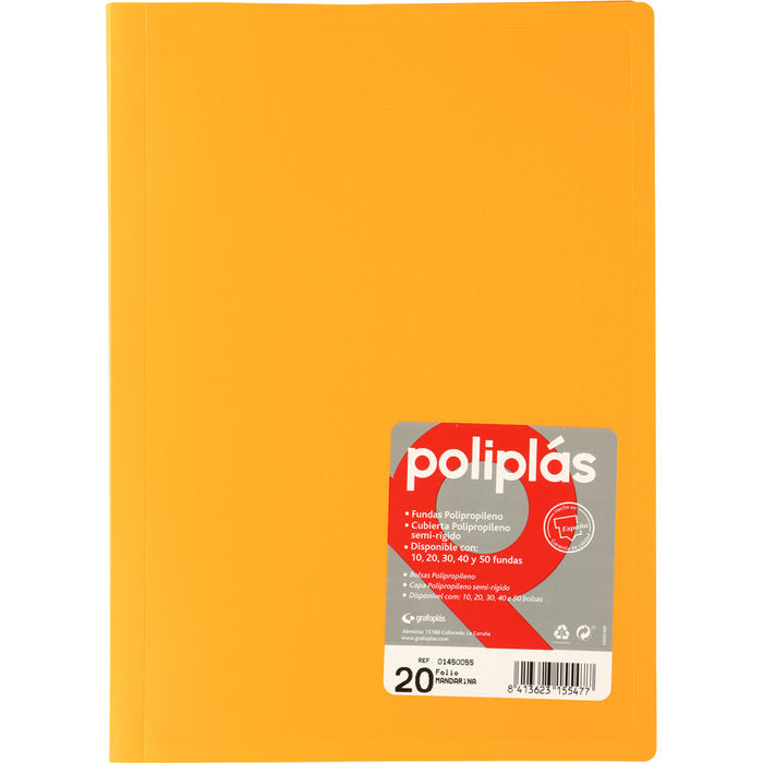 Carpeta Funda Soldada Naranja 20 Fundas Mandarina GRAFOPLAS