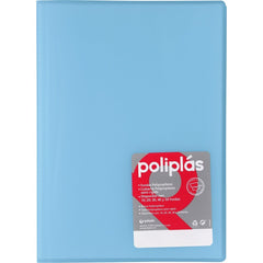 CARPETA POLIPLAS 30 FUNDAS DIN A4 TRANSPARENTES AZUL | 1 UNIDADES | (GRAFOPLAS)