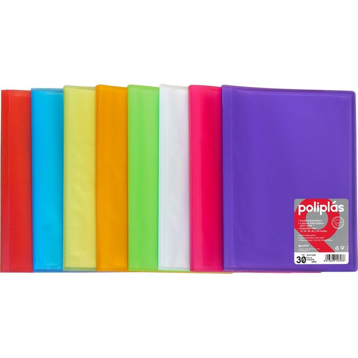 CARPETA POLIPLAS 40 FUNDAS DIN A4 TRANSPARENTES MINT | 1 UNIDADES | (GRAFOPLAS)
