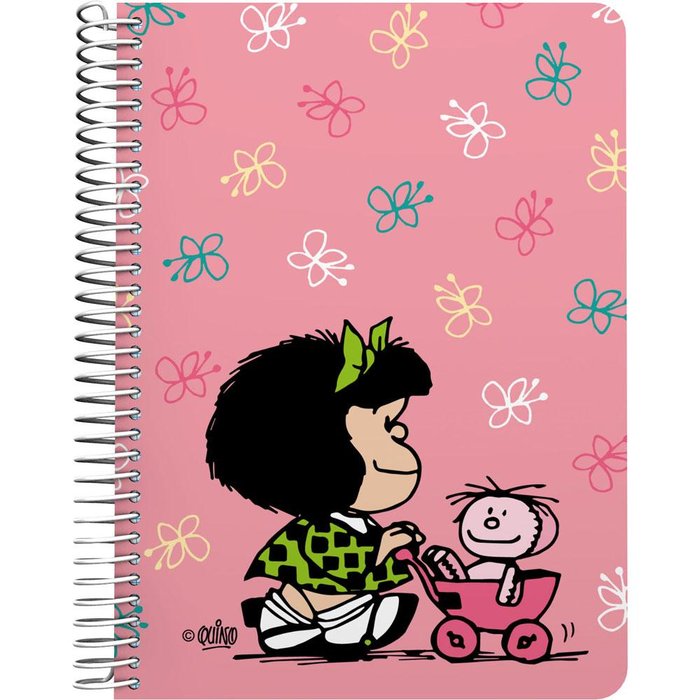 Cuaderno PP A5 80H 90G Cuadro 4 MM Mafalda 25 Baby Car GRAFOPLAS DISEÑO
