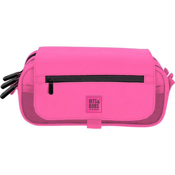 PORTATODO TRIPLE CON SOLAPA B&B FLUOR PASTEL ROSA | GRAFOPLAS DISEÑO Imagen principal del producto