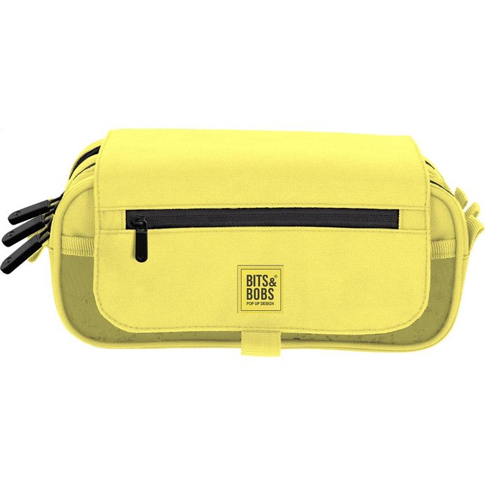 PORTATODO TRIPLE CON SOLAPA B&B FLUOR PASTEL AMARILLO | GRAFOPLAS DISEÑO