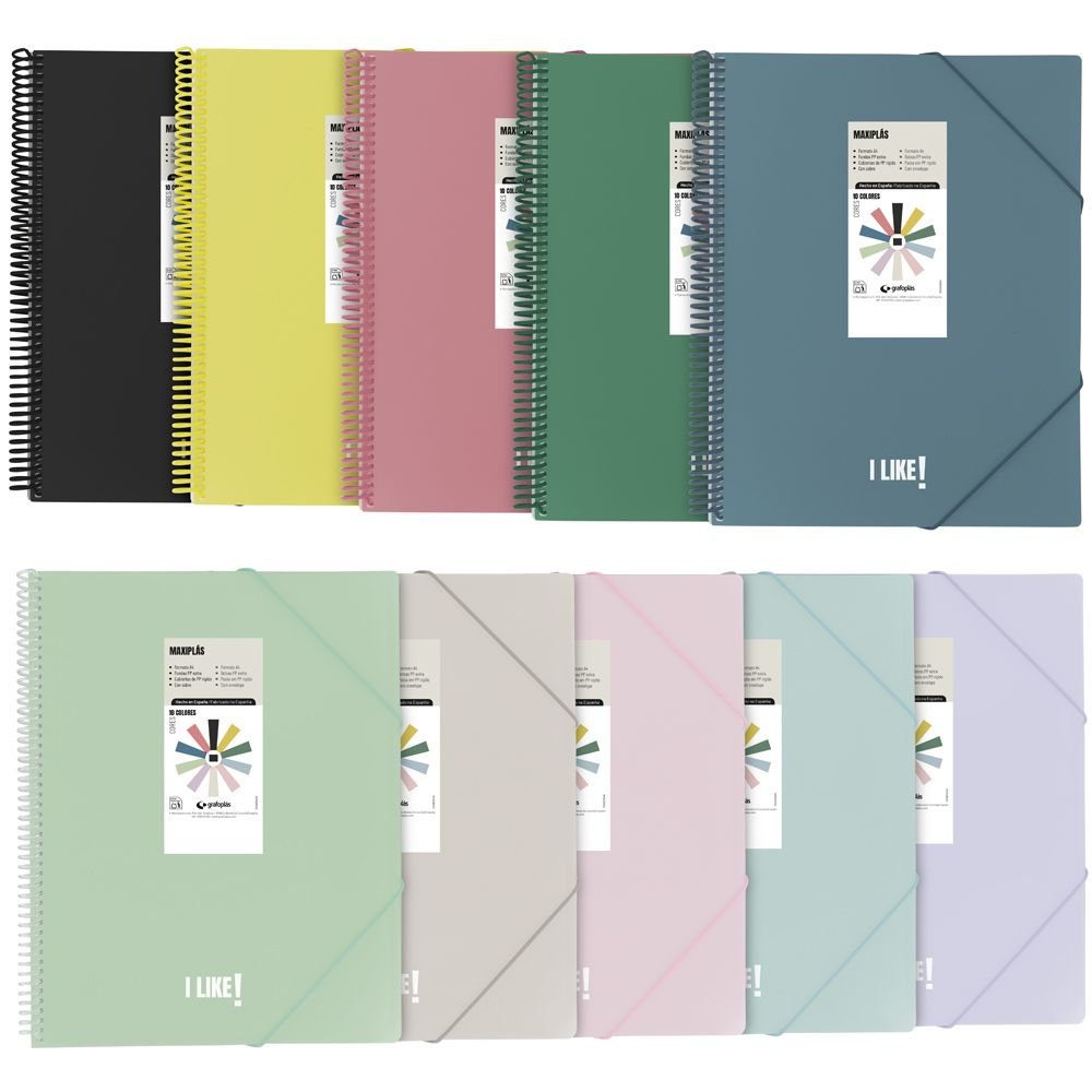 Carpeta 40 Fundas Maxiplas PP Like3 Negro con Sobre GRAFOPLAS