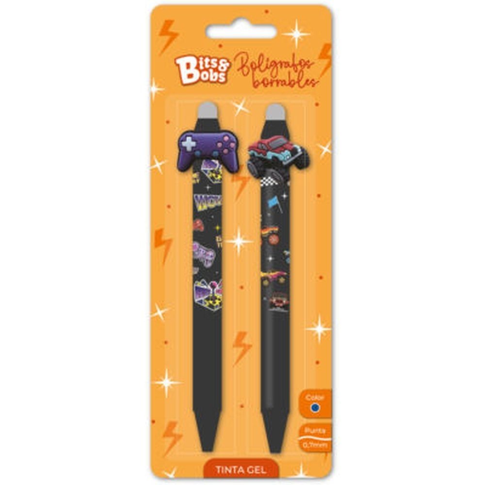 Blíster 2 bolígrafos gel borrable Rally Game Bits&Bobs