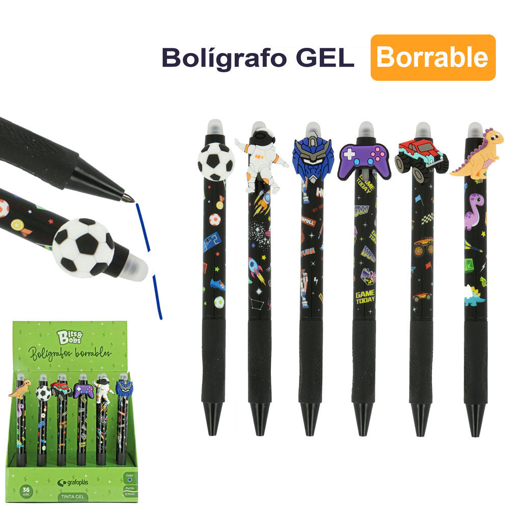 Exp 36 Bolígrafo Gel Borrable con Grip 0,7 mm Surtido Cool Marca Bits&bobs