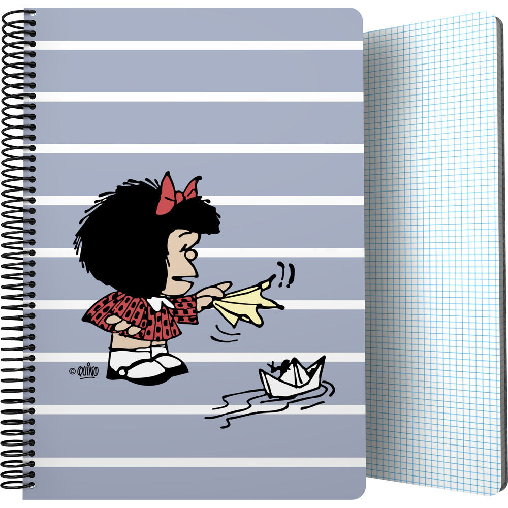 Cuaderno Folio 80H 90G Cuadro 4mm Mafalda Boat