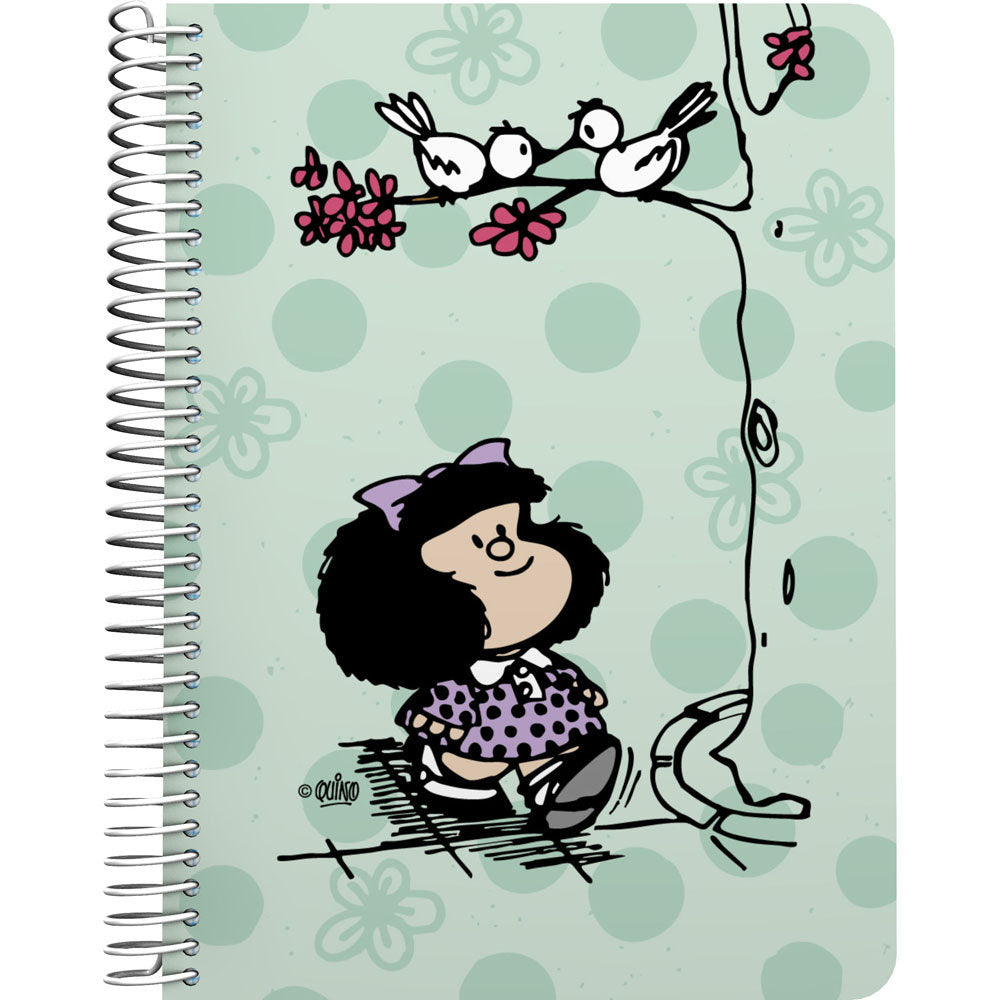 Cuaderno PP A5 80H 90G Cuadro 4MM Mafalda Kiss GRAFOPLAS DISEÑO