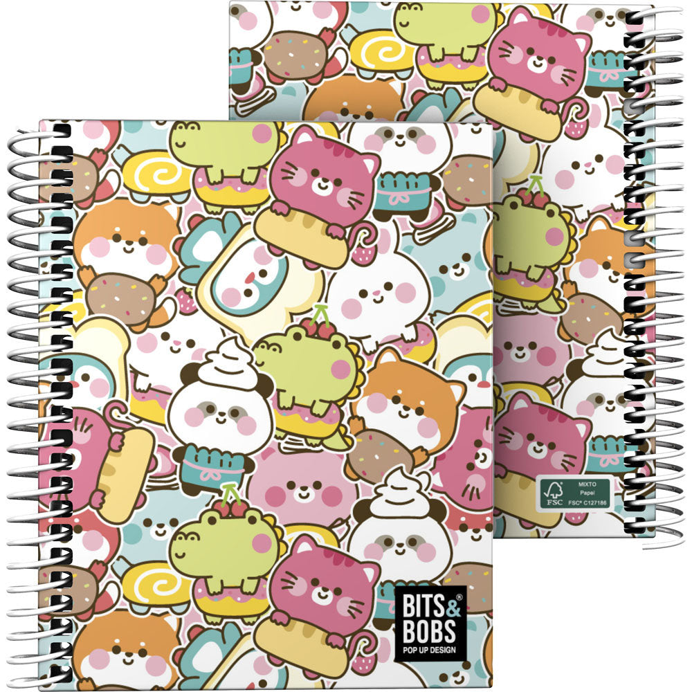 Cuaderno forrado A6 cuadro 5mm B&b Kawaii 26 marcas GRAFOPLAS DISEÑO
