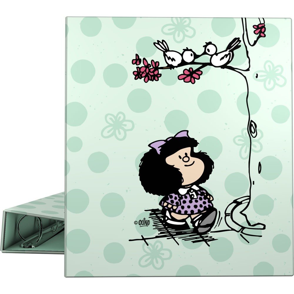 Carpeta A4 4 Anillas 40MM Forrado Mafalda Kiss GRAFOPLAS DISEÑO