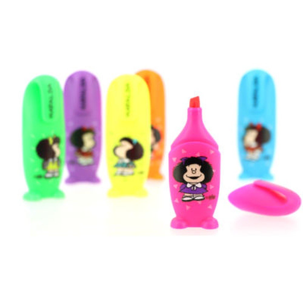 Blister 6 mini subrayador flúor Mafalda - Grafoplas