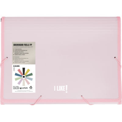 Carpeta Archivador Fuelle Gomas PP 13 Separadores Like3 Lav GRAFOPLAS