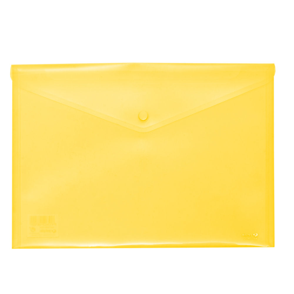 CARPETA FOLIO SOBRE BROCHE PP ECOPLAS TRANSLUCIDA AMARILLA | 60 UNIDADES | (GRAFOPLAS)