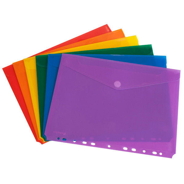 Paq/6 Carpeta Sobre A4 Multitaladro Cierre Velcro
