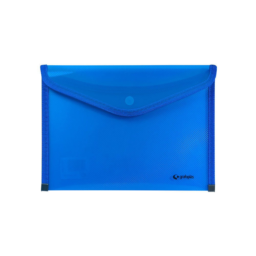 Sobres PP Rayado Folio Translucido Ribete Tela Azul GRAFOPLAS