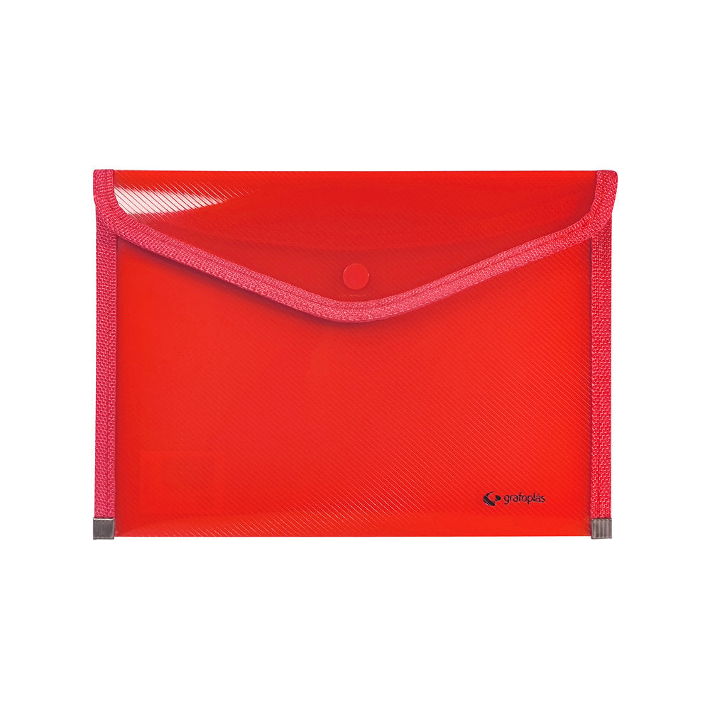 Sobres PP Rayado Folio Translucido Ribete Rojo GRAFOPLAS