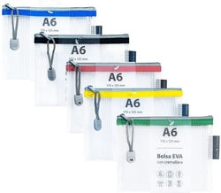 Bolsas zipper bag cremalleras A6 colores surtidos GRAFOPLAS Imagen principal del producto