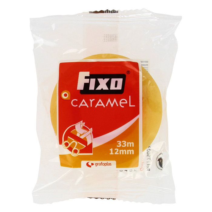 CINTA ADHESIVA 33X12 FIXO CARAMEL | 24 UNIDADES | (GRAFOPLAS) Imagen principal del producto