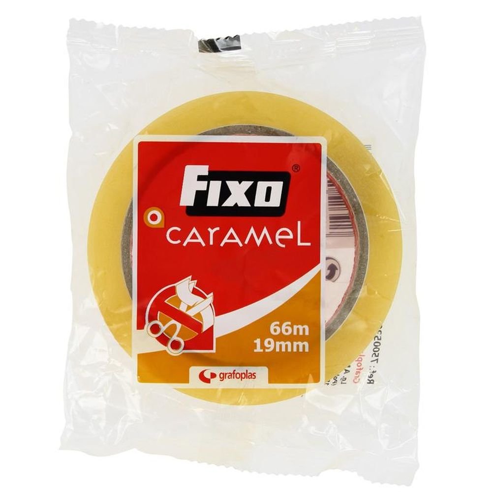 CINTA ADHESIVA 66X19 FIXO CARAMEL | 8 UNIDADES | (GRAFOPLAS) Imagen principal del producto