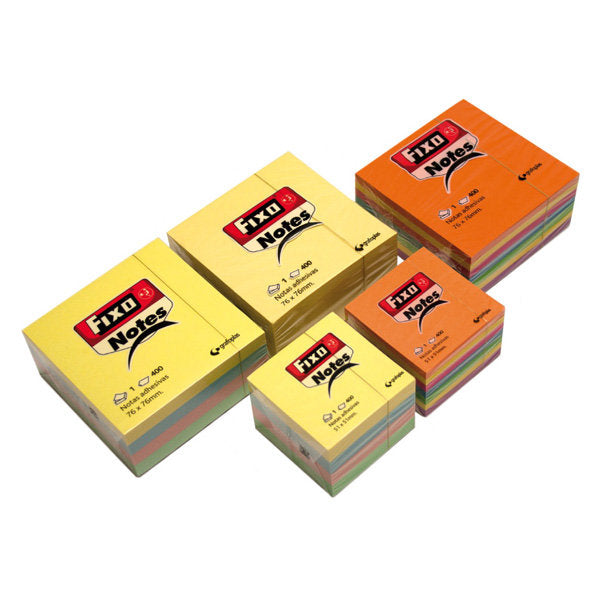 Cubo 400 Notas Adhesivas 51x51mm Fixo Colores Neon