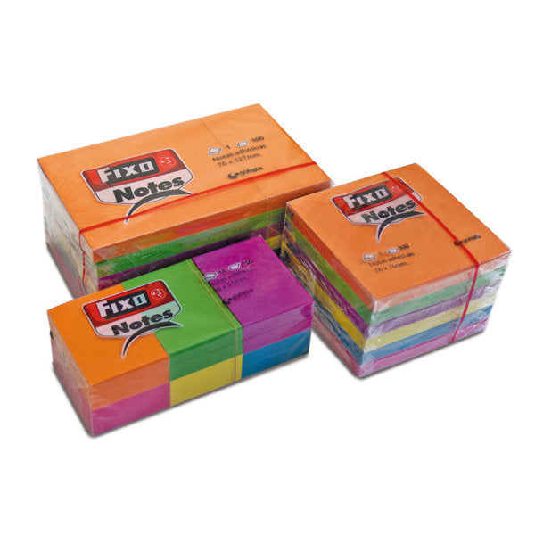 SET 12 BLOC NOTAS ADHESIVAS 38X51MM FIXO NEON | 1 UNIDADES | (GRAFOPLAS) Imagen principal del producto