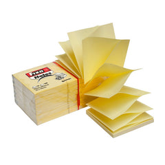 BLOC 100 NOTAS ADHESIVAS ZIG-ZAG 76X76 MM AMARILLO FIXO | 12 UNIDADES | (GRAFOPLAS)