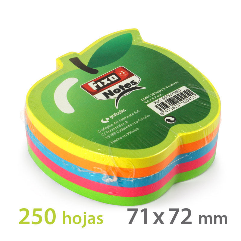 Bloc 250 Notas Adhesivas Manzana 76x76mm Colores Neon Imagen principal del producto