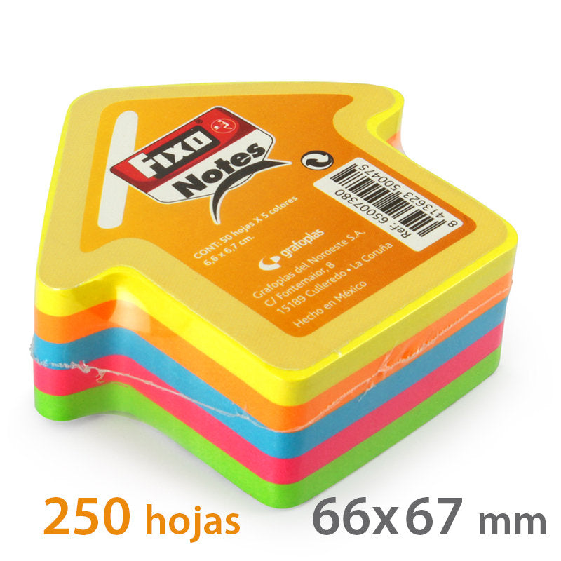Bloc 250 Notas Adhesivas Flecha 76x76mm Colores Neon Imagen principal del producto
