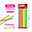 Blister 8 tiras adhesivas translucidas clores fluo 5x135mm