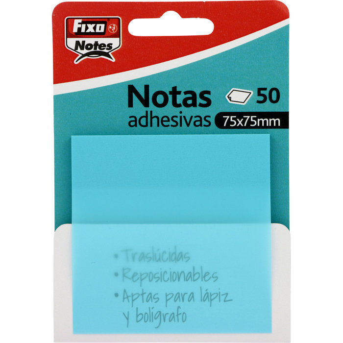 Bloc 50 Notas Adhesivas Translucidas 75x75 Azul Pastel Imagen principal del producto