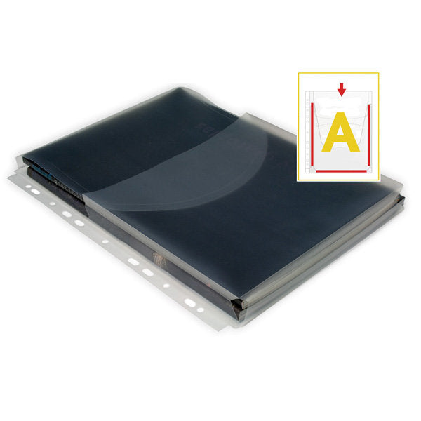 Paq/12 funda a4 11 taladros con fuelle y solapa polipropileno extra