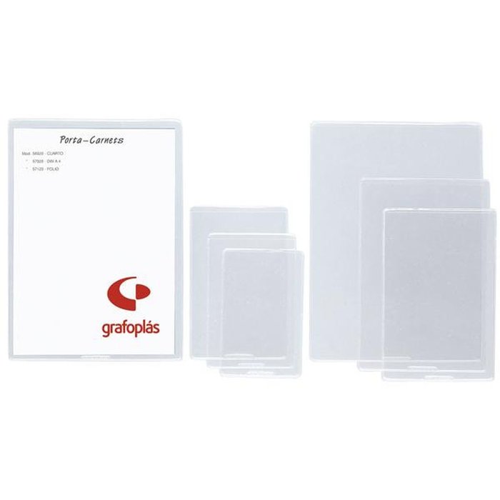 FUNDA TARJETA IDENTIFICACION NIF 60X95 MM PVC 200 MICRAS | 25 UNIDADES | (GRAFOPLAS) Imagen principal del producto