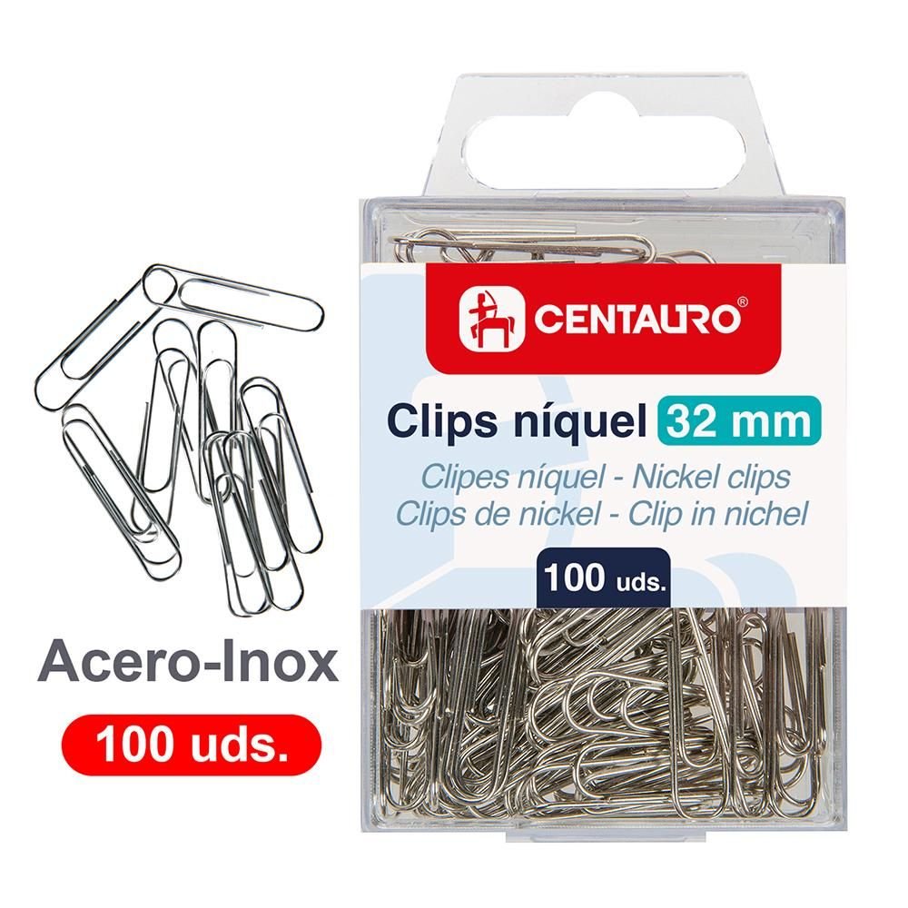Caja 100 Clips Niquel 32 mm Unipapel